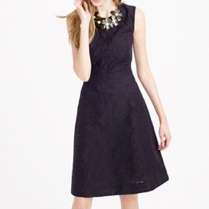 J.Crew textured eyelet jacquard black dress Sz 10